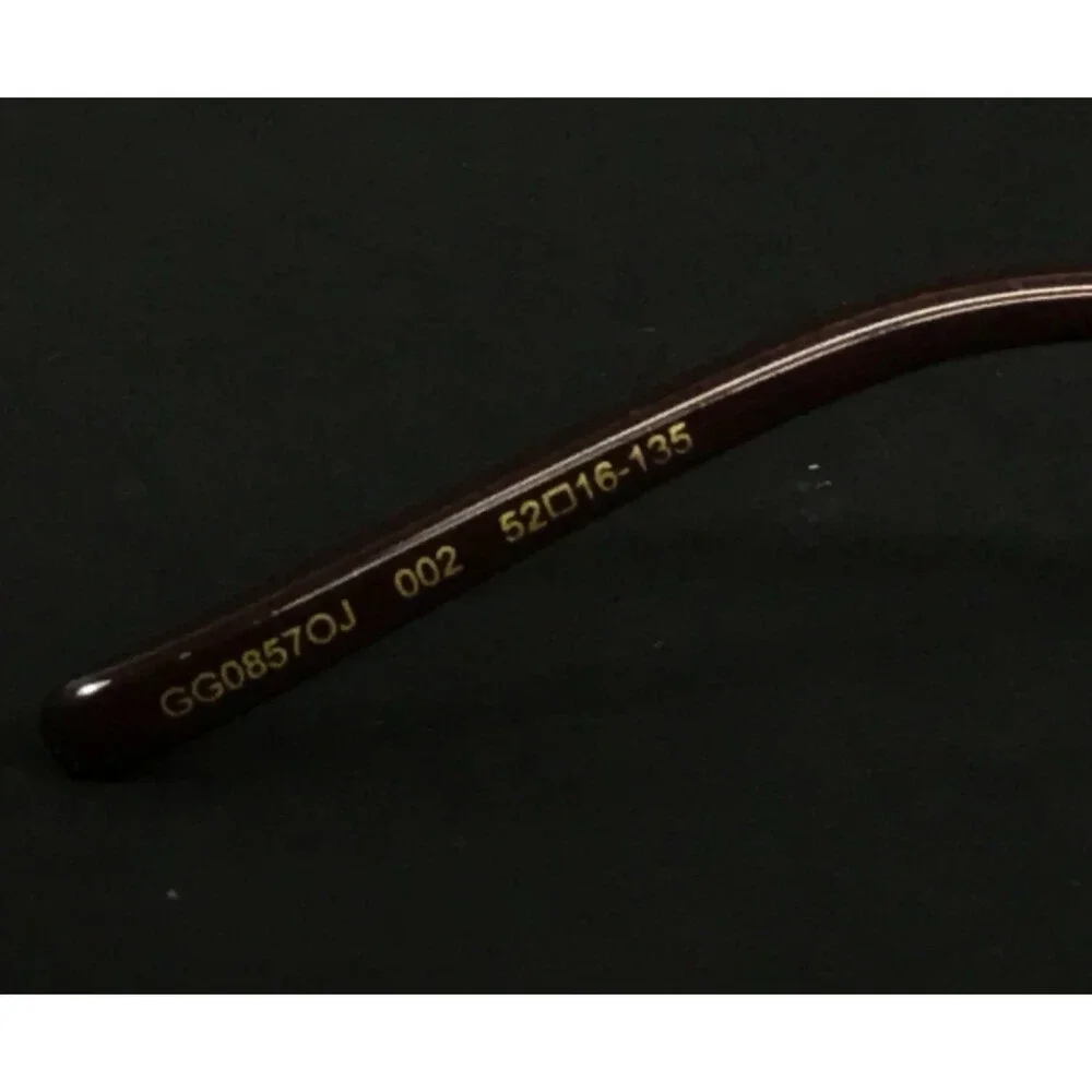 Gucci Eyeglasses Frames GG0857OJ 002 Brown Antique Gold Rimless 52-16-135